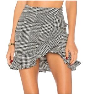 Lovers + Friends Affection mini gingham Black and White plaid skirt Mini Skirt